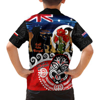 New Zealand Waitangi And ANZAC Day Family Matching Puletasi and Hawaiian Shirt Aotearoa Maori Tiki With Last Post LT14 - Polynesian Pride