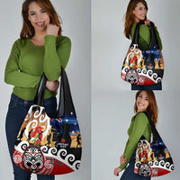 New Zealand Waitangi And ANZAC Day Grocery Bag Aotearoa Maori Tiki With Last Post