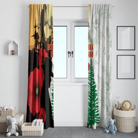 Norfolk Island ANZAC Day Window Curtain Pine Tree With Poppies Lest We Forget LT14 - Polynesian Pride