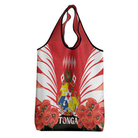 Tonga ANZAC Day Grocery Bag Camouflage With Poppies Lest We Forget