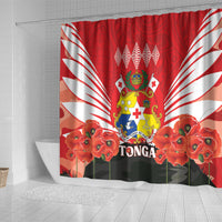 Tonga ANZAC Day Shower Curtain Camouflage With Poppies Lest We Forget LT14 - Polynesian Pride
