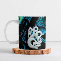 Manaia New Zealand Matariki Ceramic Mug NZ Paua Shell Maori Art