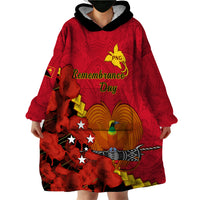Polynesian Pride Remembrance Day PNG Wearable Blanket Hoodie Papua New Guinea We Will Remember Them LT14 - Polynesian Pride