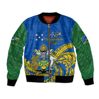 Polynesian Pride Independence Day Solomon Islands Bomber Jacket Happy 45th Anniversary LT14 Unisex Blue - Polynesian Pride