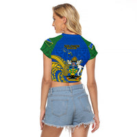 Polynesian Pride Independence Day Solomon Islands Raglan Cropped T Shirt Happy 45th Anniversary LT14 - Polynesian Pride