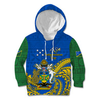 Personalised Independence Day Solomon Islands Kid Hoodie Happy 45th Anniversary LT14 Hoodie Blue - Polynesian Pride