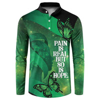 Personalised World Mental Health Awareness Month Button Sweatshirt Warriors Brave Strong Galaxy Vibes