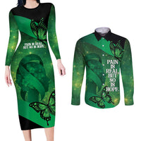 Personalised World Mental Health Awareness Month Couples Matching Long Sleeve Bodycon Dress and Long Sleeve Button Shirt Warriors Brave Strong Galaxy Vibes