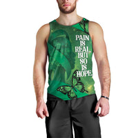 Personalised World Mental Health Awareness Month Men Tank Top Warriors Brave Strong Galaxy Vibes