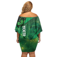 Personalised World Mental Health Awareness Month Off Shoulder Short Dress Warriors Brave Strong Galaxy Vibes