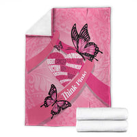 Polynesia Breast Cancer Awareness Month Blanket Pink Ribbon Mix Butterflies