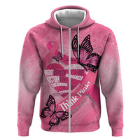 Polynesia Breast Cancer Awareness Month Hoodie Pink Ribbon Mix Butterflies