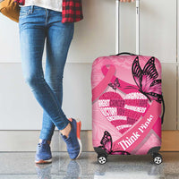 Polynesia Breast Cancer Awareness Month Luggage Cover Pink Ribbon Mix Butterflies