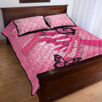 Polynesia Breast Cancer Awareness Month Quilt Bed Set Pink Ribbon Mix Butterflies
