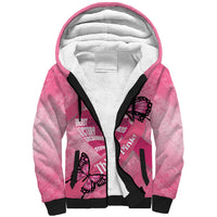 Polynesia Breast Cancer Awareness Month Sherpa Hoodie Pink Ribbon Mix Butterflies