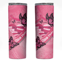 Polynesia Breast Cancer Awareness Month Skinny Tumbler Pink Ribbon Mix Butterflies