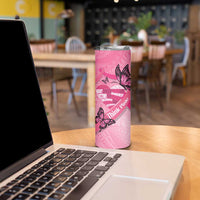 Polynesia Breast Cancer Awareness Month Skinny Tumbler Pink Ribbon Mix Butterflies