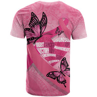 Polynesia Breast Cancer Awareness Month T Shirt Pink Ribbon Mix Butterflies