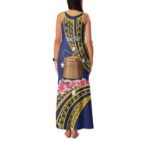 Personalised Tokelau Tokehega Day Family Matching Tank Maxi Dress and Hawaiian Shirt Tokelauan Tatau Flag Color - Polynesian Pride