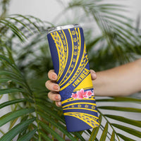 Personalised Tokelau Tokehega Day Skinny Tumbler Tokelauan Tatau Flag Color - Polynesian Pride