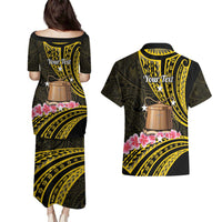 Personalised Tokelau Tokehega Day Couples Matching Puletasi and Hawaiian Shirt Tokelauan Tatau Black Color - Polynesian Pride