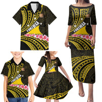 Personalised Tokelau Tokehega Day Family Matching Puletasi and Hawaiian Shirt Tokelauan Tatau Black Color - Polynesian Pride