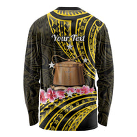 Personalised Tokelau Tokehega Day Long Sleeve Shirt Tokelauan Tatau Black Color - Polynesian Pride