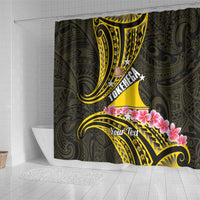 Personalised Tokelau Tokehega Day Shower Curtain Tokelauan Tatau Black Color - Polynesian Pride