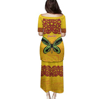 Personalised Tufi Tapa and Tattoo Festival Family Matching Puletasi and Hawaiian Shirt PNG Oro Butterfly Tapa Pattern LT14 - Polynesian Pride
