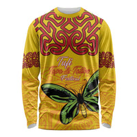 Personalised Tufi Tapa and Tattoo Festival Long Sleeve Shirt PNG Oro Butterfly Tapa Pattern - Polynesian Pride