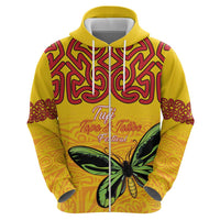 Personalised Tufi Tapa and Tattoo Festival Zip Hoodie PNG Oro Butterfly Tapa Pattern LT14 - Polynesian Pride