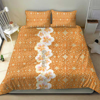 Personalised Tufi Tapa and Tattoo Festival Bedding Set Oro Tapa Cloth With Plumeria - Polynesian Pride