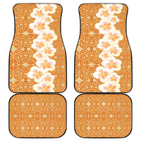 Personalised Tufi Tapa and Tattoo Festival Car Mats Oro Tapa Cloth With Plumeria - Polynesian Pride