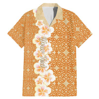 Personalised Tufi Tapa and Tattoo Festival Family Matching Mermaid Dress and Hawaiian Shirt Oro Tapa Cloth With Plumeria LT14 Dad's Shirt - Short Sleeve Brown - Polynesian Pride