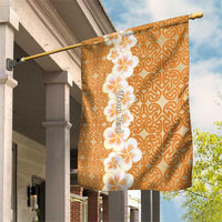 Personalised Tufi Tapa and Tattoo Festival Garden Flag Oro Tapa Cloth With Plumeria - Polynesian Pride