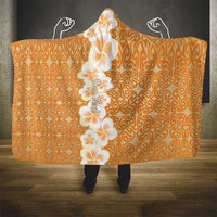 Personalised Tufi Tapa and Tattoo Festival Hooded Blanket Oro Tapa Cloth With Plumeria - Polynesian Pride
