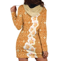 Personalised Tufi Tapa and Tattoo Festival Hoodie Dress Oro Tapa Cloth With Plumeria - Polynesian Pride