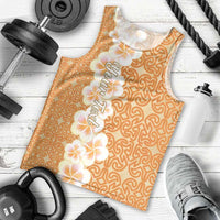 Personalised Tufi Tapa and Tattoo Festival Men Tank Top Oro Tapa Cloth With Plumeria LT14 - Polynesian Pride