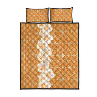 Personalised Tufi Tapa and Tattoo Festival Quilt Bed Set Oro Tapa Cloth With Plumeria - Polynesian Pride