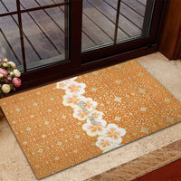 Personalised Tufi Tapa and Tattoo Festival Rubber Doormat Oro Tapa Cloth With Plumeria - Polynesian Pride
