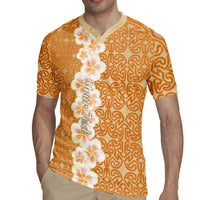 Personalised Tufi Tapa and Tattoo Festival Rugby Jersey Oro Tapa Cloth With Plumeria - Polynesian Pride