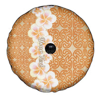 Personalised Tufi Tapa and Tattoo Festival Spare Tire Cover Oro Tapa Cloth With Plumeria - Polynesian Pride