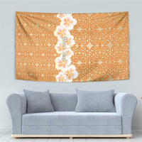 Personalised Tufi Tapa and Tattoo Festival Tapestry Oro Tapa Cloth With Plumeria - Polynesian Pride