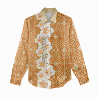 Personalised Tufi Tapa and Tattoo Festival Women Casual Shirt Oro Tapa Cloth With Plumeria LT14 - Polynesian Pride