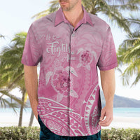 Personalised Polynesia Breast Cancer Awareness Hawaiian Shirt No One Fights Alone Turtle Ribbon - Pink Version