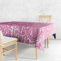 Personalised Polynesia Breast Cancer Awareness Tablecloth No One Fights Alone Turtle Ribbon - Pink Version