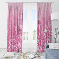 Personalised Polynesia Breast Cancer Awareness Window Curtain No One Fights Alone Turtle Ribbon - Pink Version