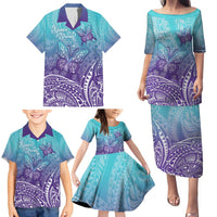 Polynesia Suicide Prevention Month Family Matching Puletasi and Hawaiian Shirt Butterfly Purple And Teal Ribbon Tomorrow Needs You LT14 - Polynesian Pride