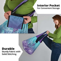 Polynesia Suicide Prevention Month Grocery Bag Butterfly Purple And Teal Ribbon Tomorrow Needs You