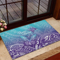 Polynesia Suicide Prevention Month Rubber Doormat Butterfly Purple And Teal Ribbon Tomorrow Needs You